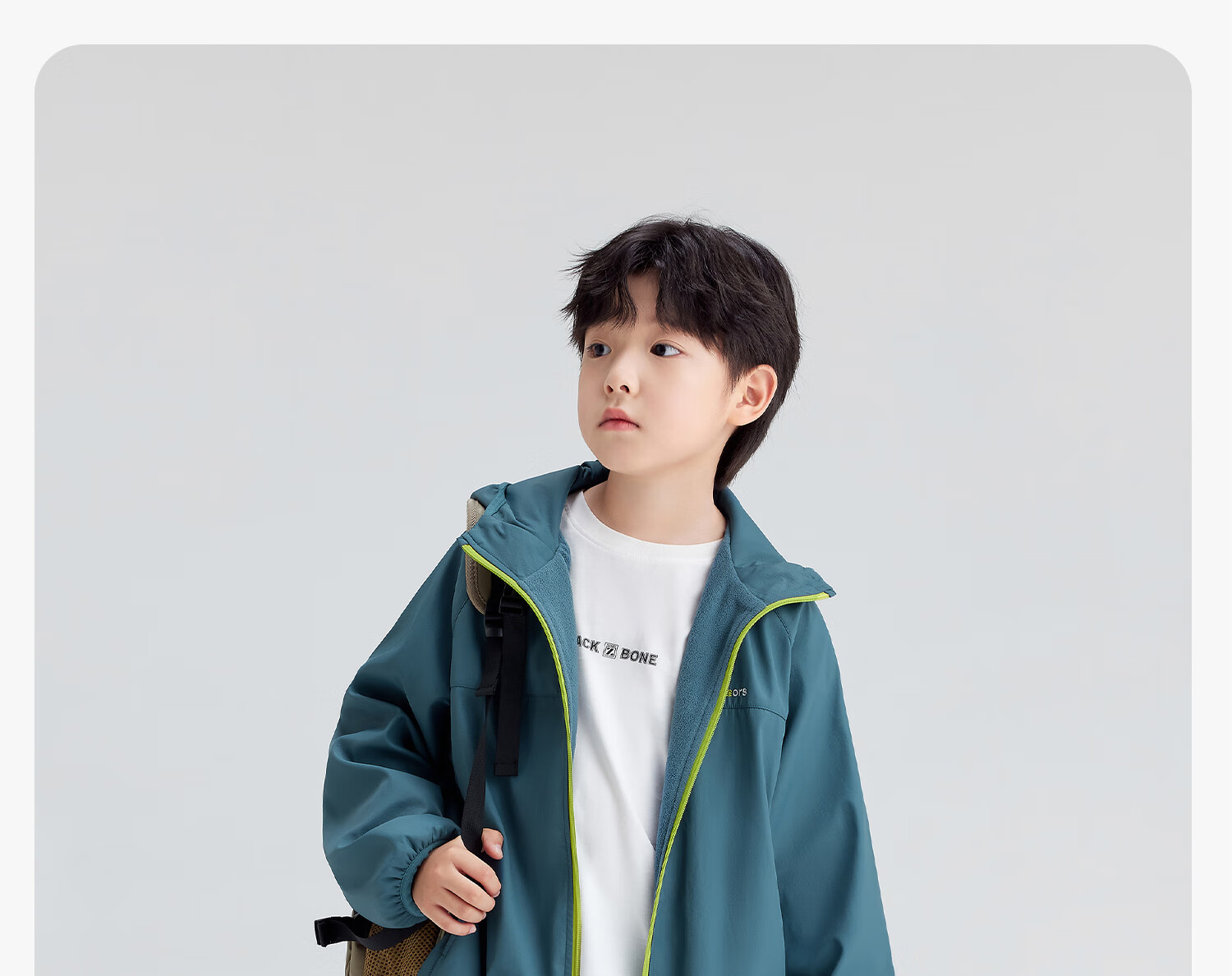 Zuoxi Boys' Fleece-Lined Jacket, 2026 New Children's Softshell Outerwear, Fleece Integrated Top, Gray, Size 160 19