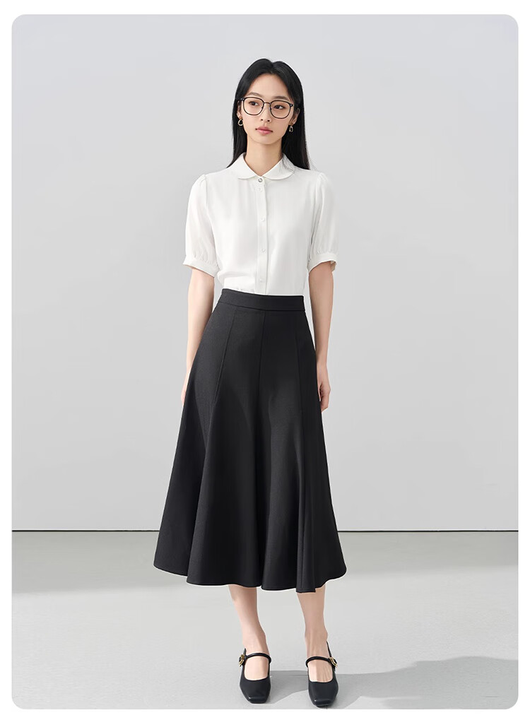 Bodexiaojie Black Suit Skirt for Women, Interview Commute Fishtail Skirt Formal A-Line Midi Skirt, Petite Bodycon Skirt 4