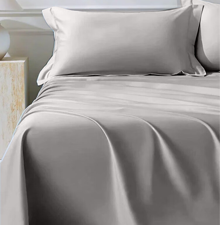ZiiU Single Bed Sheet, 100% Xinjiang Pure Cotton Bed Cover, 245x270cm, Light Gray, Suitable for 1.8x2 Meter Bed 10