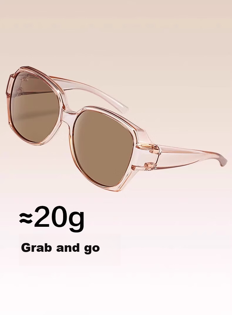 Kaponi Sunglasses Clip-On for Women, Polarized UV Protection, Anti-Glare, Large Frame, Slimming Effect, Clip-On Driving Glasses 11