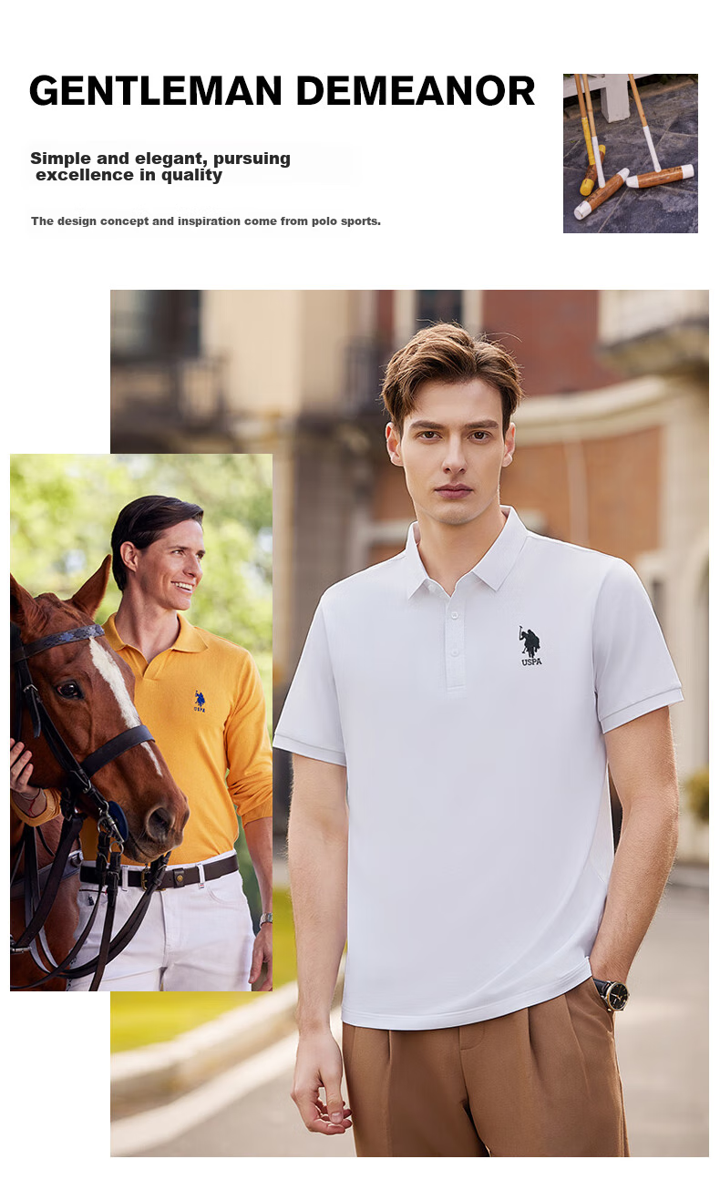 U.S. POLO ASSN. Men's Summer Business Casual Short-Sleeve Mulberry Silk Cool-Touch T-Shirt Top, Father's Day Navy Blue XL 4