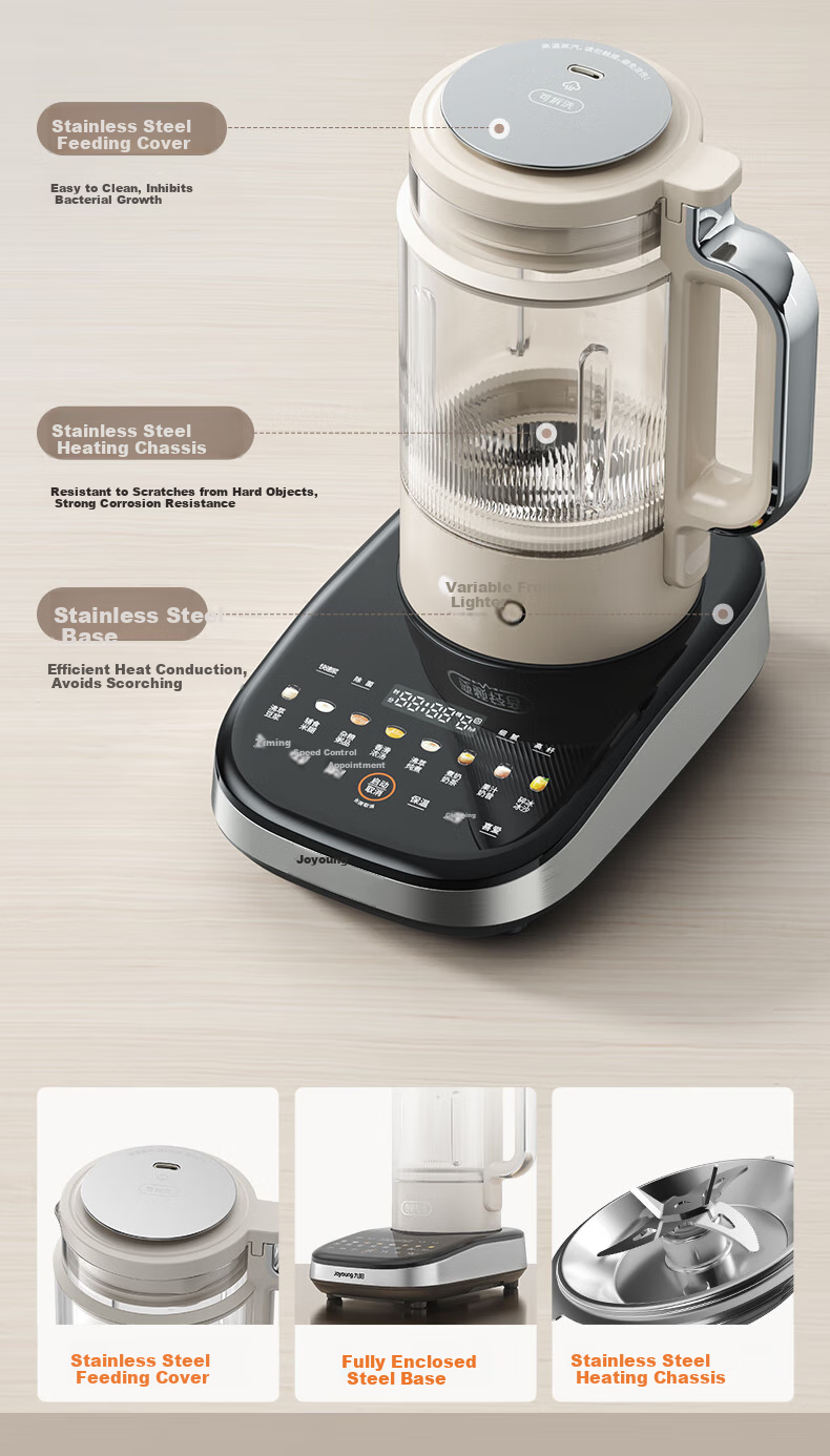 Joyoung High-Speed Blender, Home Use, Self-Cleaning, Fully Automatic, Multifunctional, 1.75L, Variable Frequency, Quiet Operation, Juicer, No-Beating Soy Milk Maker, Xiaofangtang B1 2025 Upgraded Versio 4