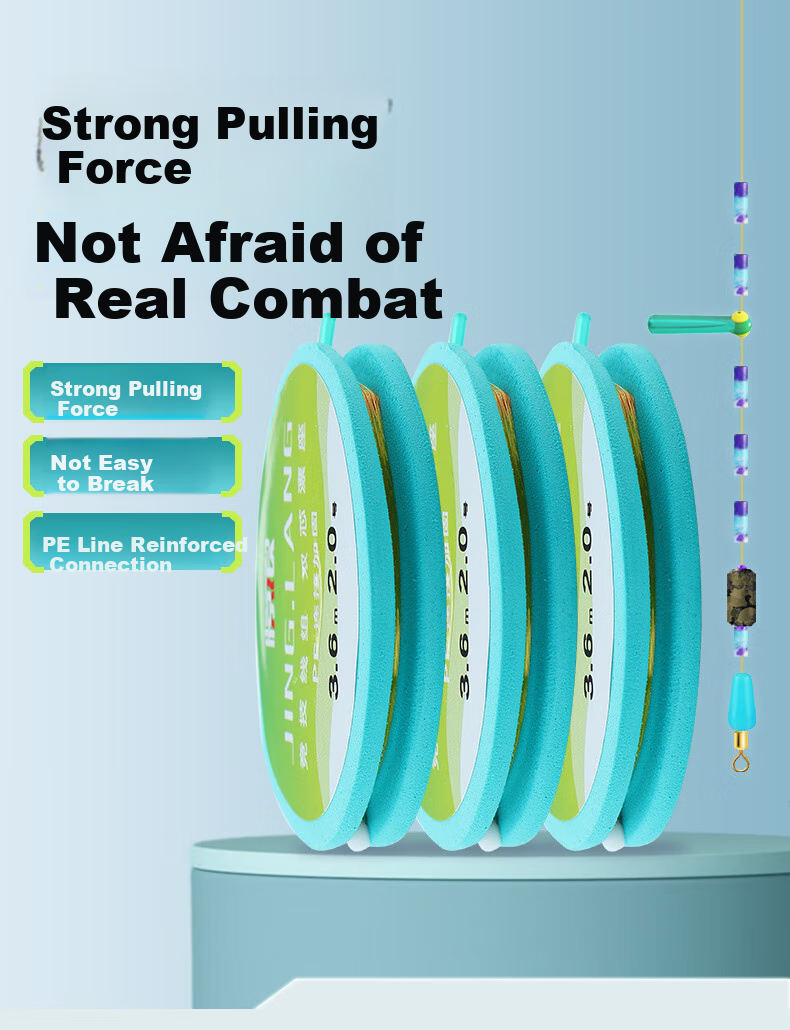 Jinglang 7.2-Meter No. 4 Main Line Set with 3 Reels, Pre-Tied Fishing Line Kit, Fishing Tackle 1