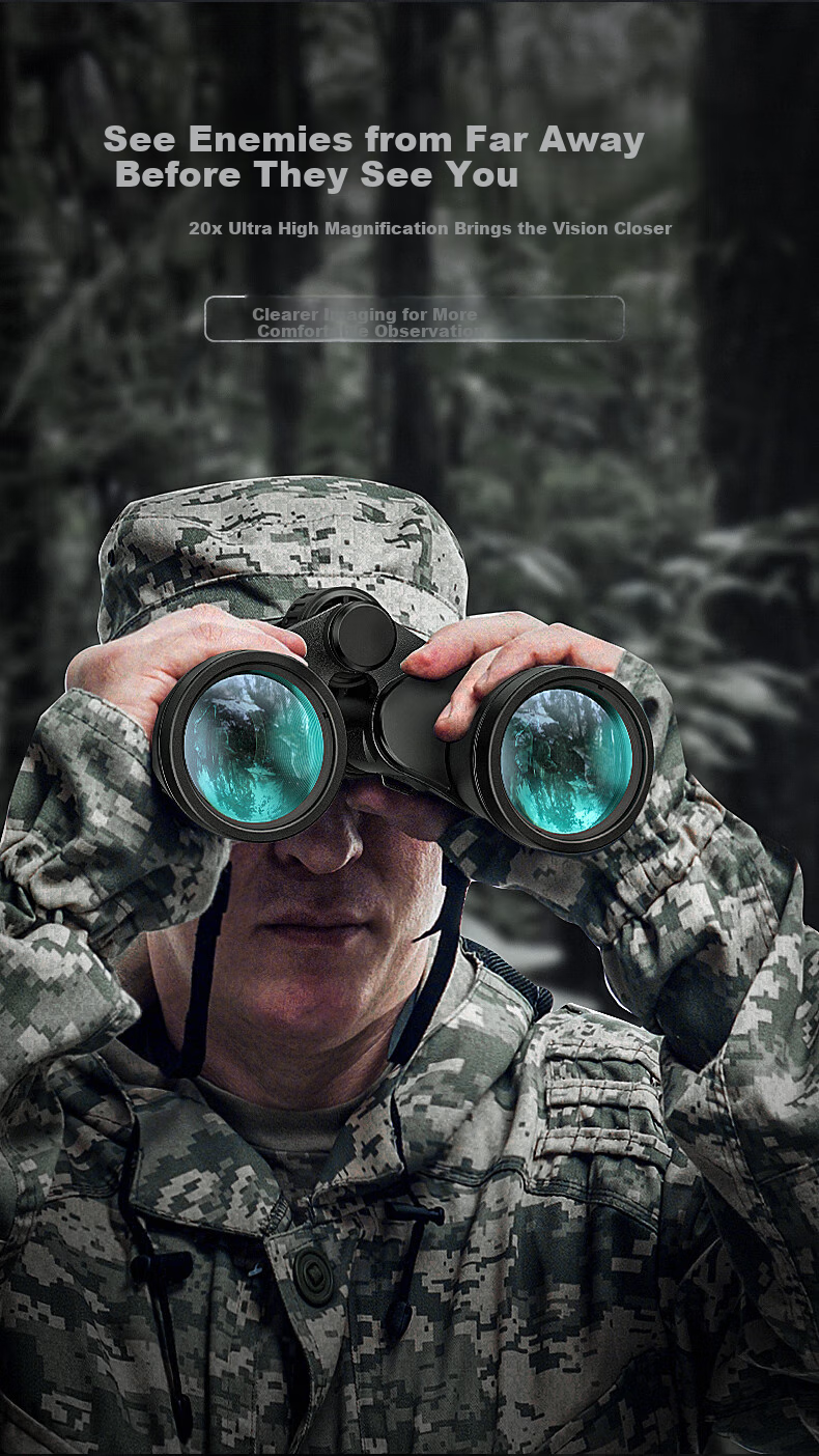 Leaysoo Knife Edge 20X50 High Magnification High Definition Large Eyepiece Binoculars for Low Light Night Vision, Concert And Outdoor Use 6