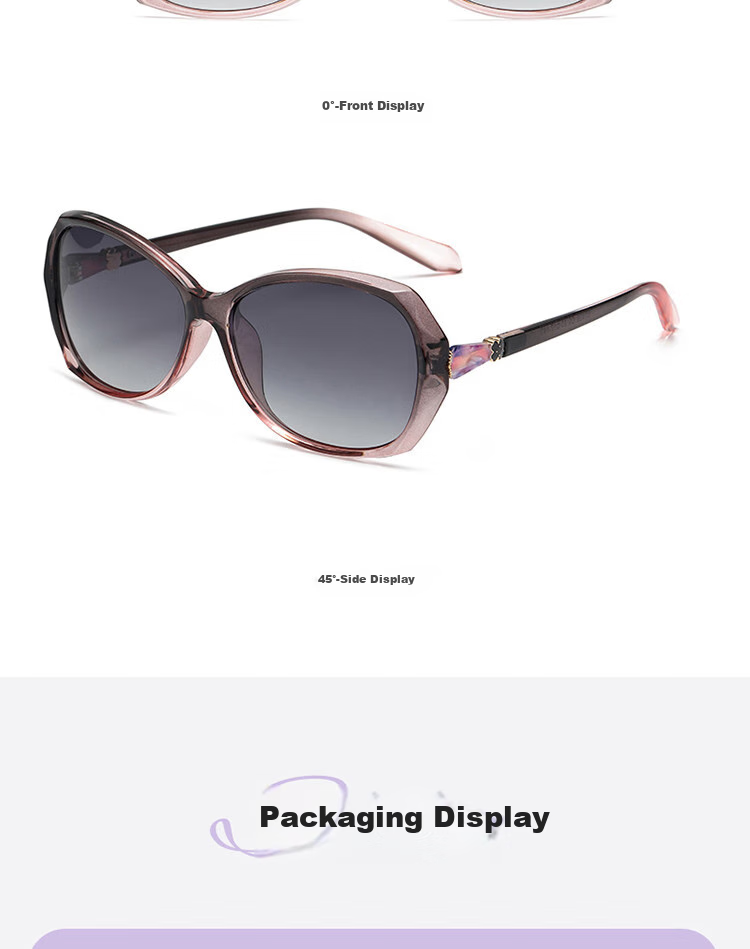 Kaponi Polarized Sunglasses for Women, Retro Large Frame Slimming Fashionable Elegant Sunglasses, Driving Sun Protection UV-Resistant Glasses 6