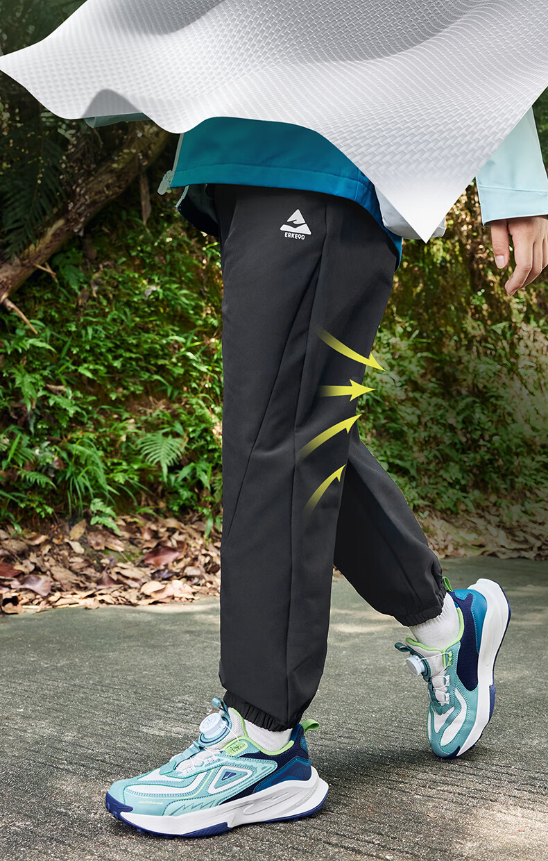 ERKE Kids Boys Sports Pants Casual Versatile Black 160 5