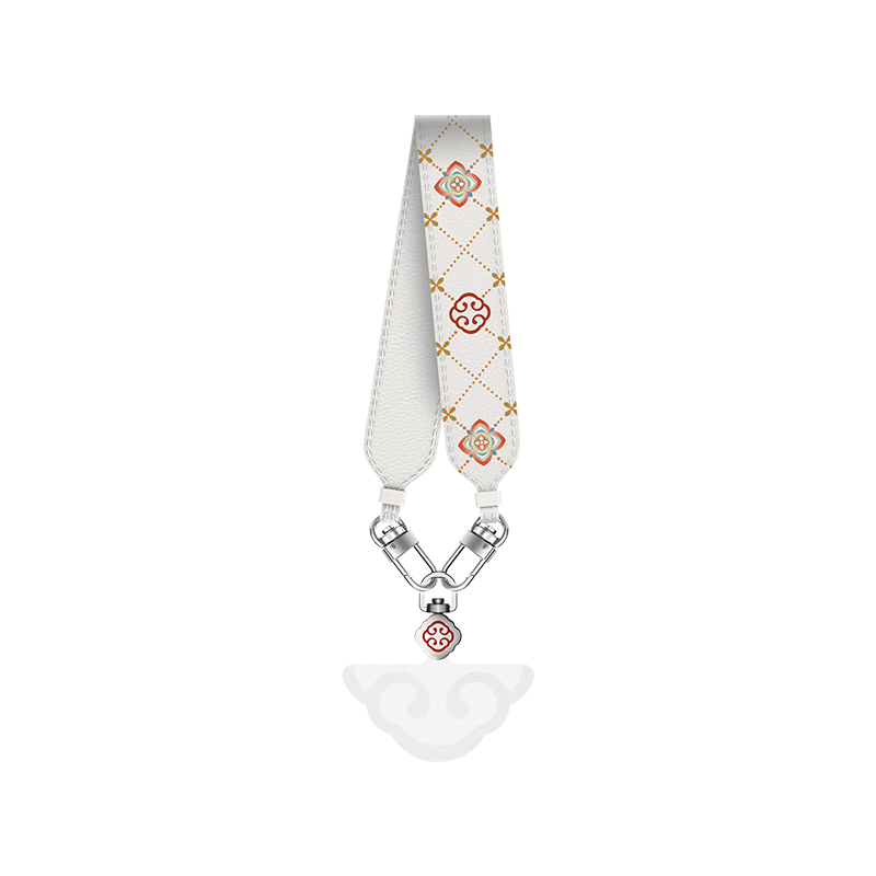 DEFENSE Udemos Fashion Universal Phone Lanyard Leather Short Chain Portable Anti-Lost Wrist Strap Bracelet Cloud White