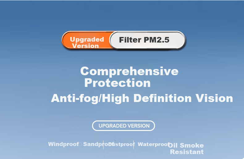 Beifute Protective Face Shield, High-Definition Transparent Isolation Anti-Fog Full Face Mask, Waterproof And Dustproof Full Face Screen, 【Jingsu Delivery】, Black Frame High-Definition Anti-Fog + 2 Filter Cartridges 1