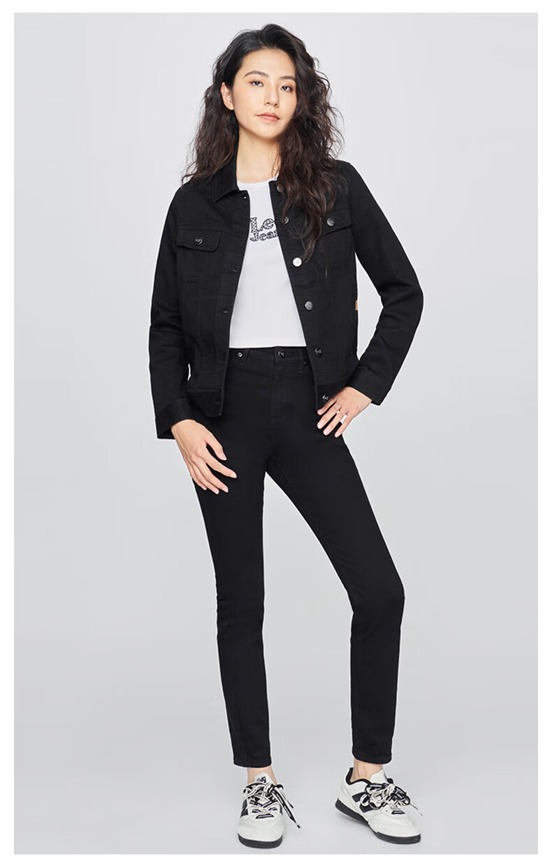 Lee Comfortable Classic Five-Pocket High-Waist Black Women's Jeans Black 24 1