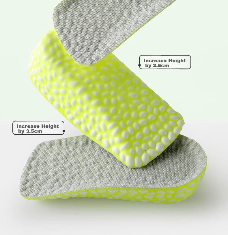 FOOTOPPO Boost Height-Increasing Insoles for Men And Women, Odor-Resistant Soft Sole Comfortable Popcorn High-Elastic Shock-Absorbing Invisible Half Insoles 4