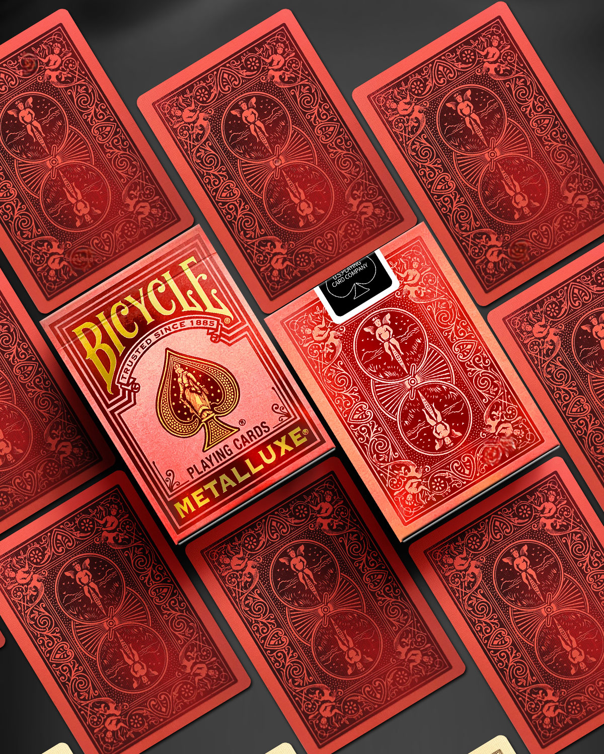 BICYCLE Playing Cards, High-End Luxury Gold-Stamped Cards, Ni Jin Series, Fairy Green, 1 Deck 7