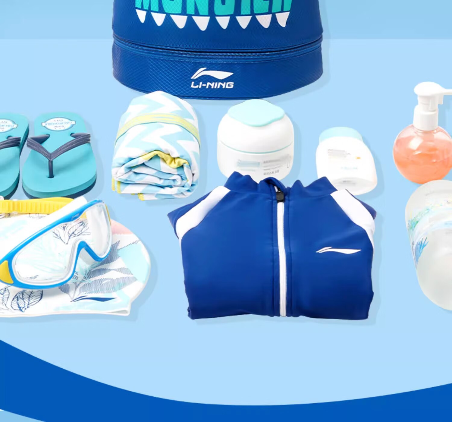 Li-Ning Children's Swim Bag, Swimming Storage Bag with Wet And Dry Separation, Training Equipment, Portable Large-Capacity Backpack for Boys And Teenagers 4