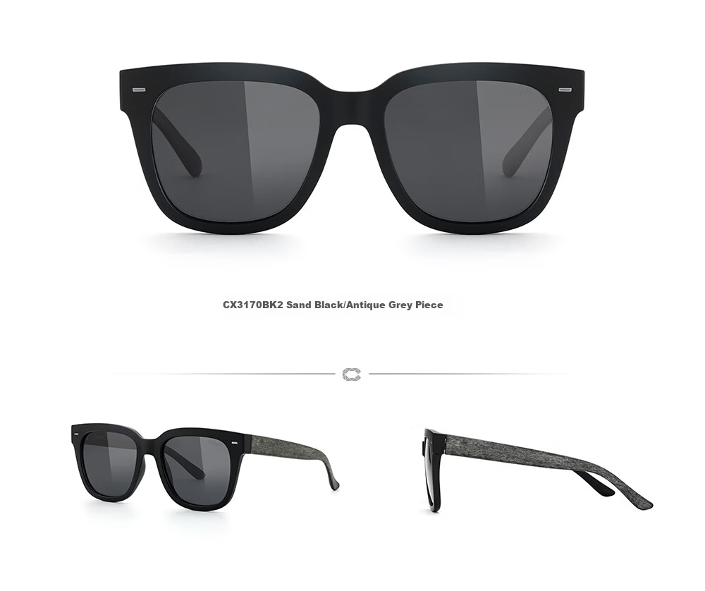 CAXMAN GM Sunglasses for Men And Women, Trendy Black Frame Retro Polarized Driving Glasses, Square Frame UV Protection Sunglasses for Me 10