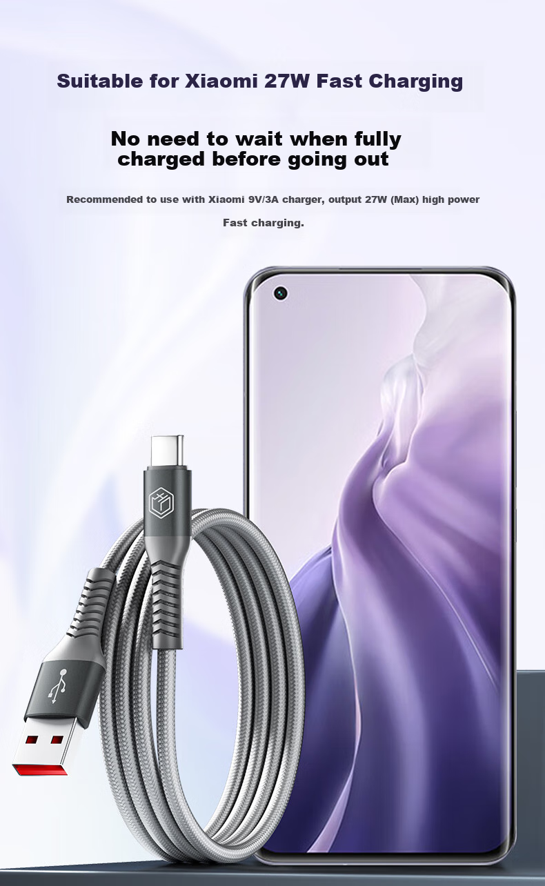 JD Original Huawei Honor 100W/88W/66W Fast Charging Data Cable, 6A Data Cable, Type-C Port, Suitable for Apple And Xiaomi, 27W Car Charger, Tablet, Wear-Resistant Braided Cable, Charging And Data Transfer 5