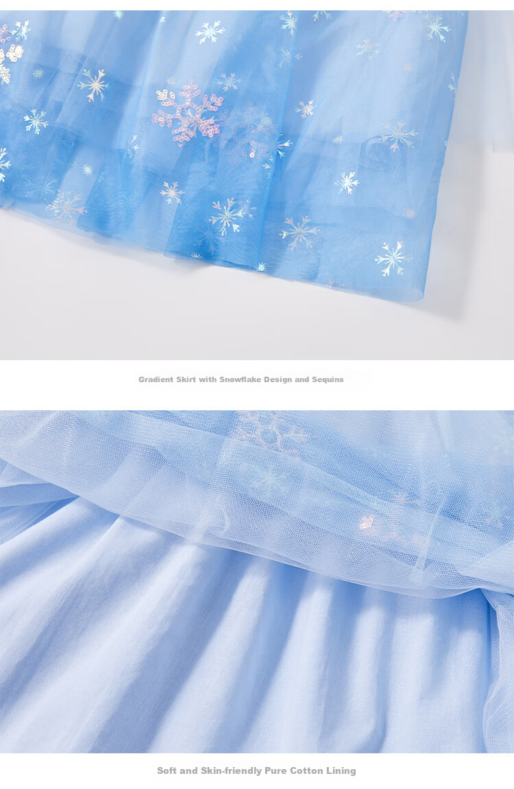 Disney Elsa Princess Dress, Girls' One-Piece Dress, New Summer 2026 Style, Children's Tulle Elsa Performance Gown, Gift Item 12