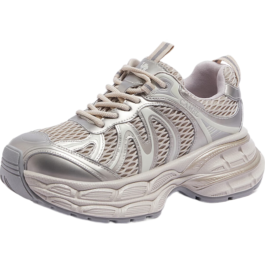 CAMEL [Dilireba's Same Style] Silver Moon 2nd Generation Dad Shoes Women Casual Shoes L25A283148 Gold 36