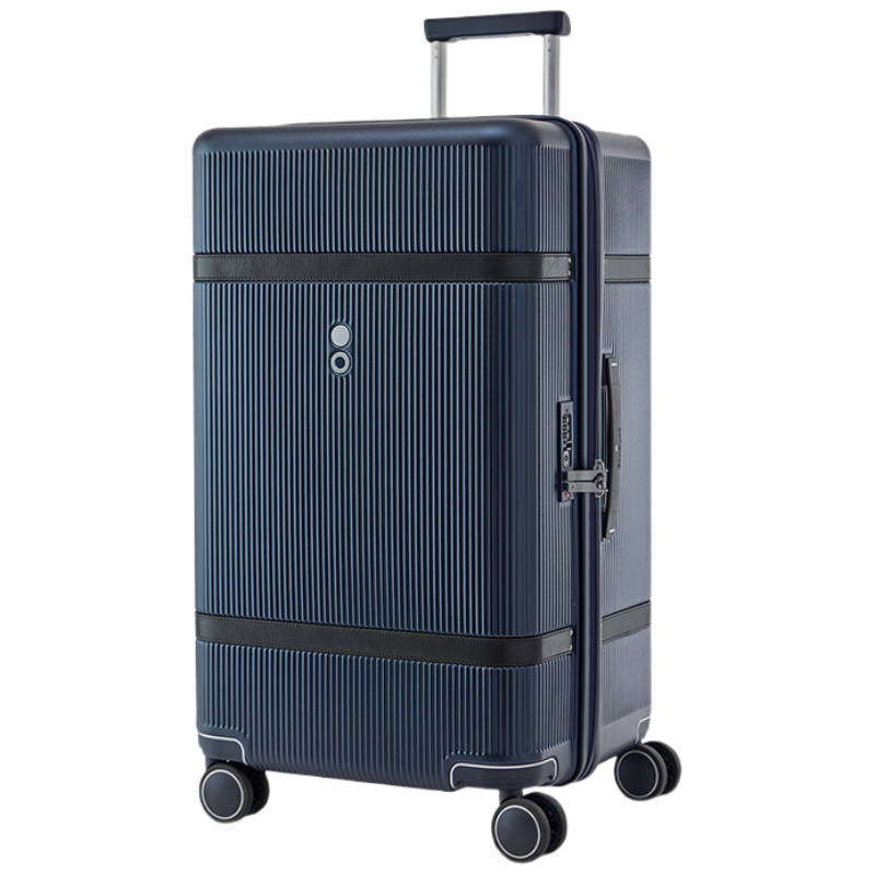Echolac Large Capacity TRUNK Luggage Suitcase, Spinner Wheels, Trolley Case, Retro Style PC237K, Deep Navy Blue, 30 Inches