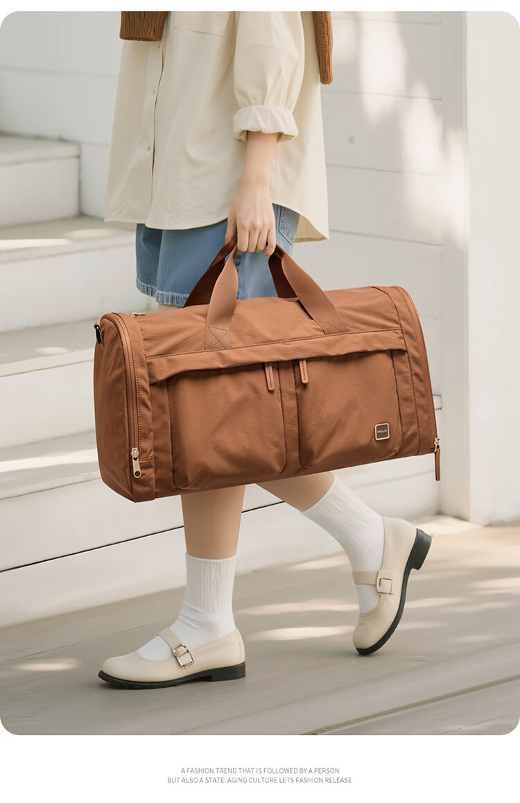 POLO Travel Bag, Women's Sports Fitness Luggage Bag, Large Capacity Business Trip Handbag, Shoulder Crossbody Foldable Storage Bag 4
