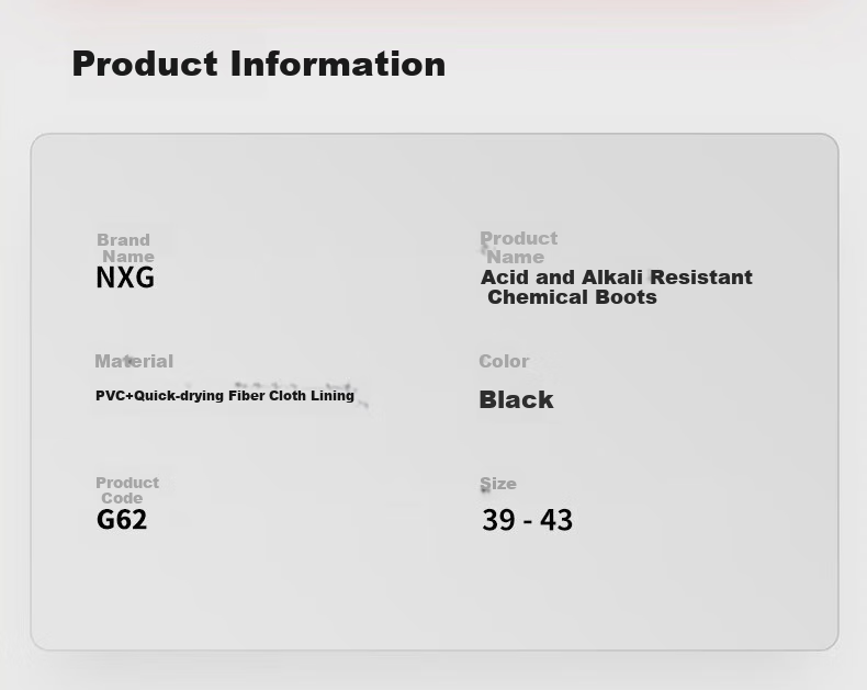 NXG High-Top Chemical Protective Boots, Rain Boots, Oil And Acid Resistant, Waterproof, Non-Slip, Flood Prevention Water Shoes [1 Pair] G62-Size 42 3