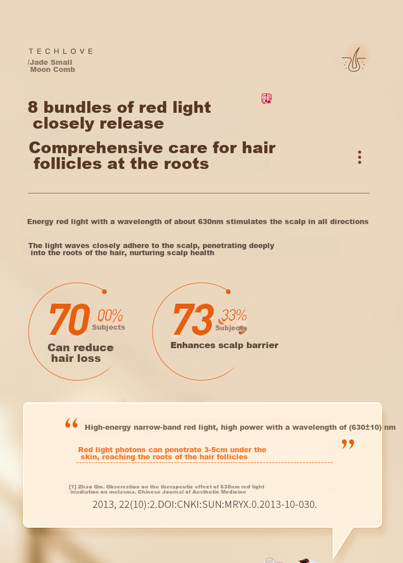 Keaiyuansu Small Moon Comb Gift Box Edition, Red Light Stimulating Comb for Hot Compress Head And Scalp Massage Meridian Comb, Hair Health Comb with Five-Finger Wide Teeth, Mid-Autumn Festival Gift for Parents Or Girlfriend, Practical Present 5