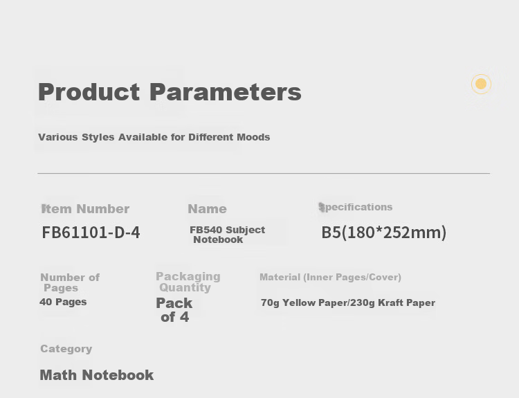 GuangBo B5/40 Sheets, 80 Pages Student Subject Notebook, Classroom Journal, Error Correction Notebook, Study Supplies, Math Book, 4-Pack, FB61101 10