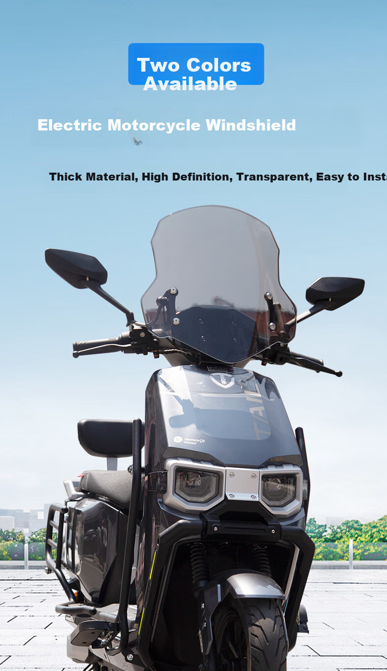 Yueye Electric Vehicle Windshield, Battery Car Motorcycle Windshield, PC Front Windshield Cover, Rainproof, High-Definition Transparent Windshield 3