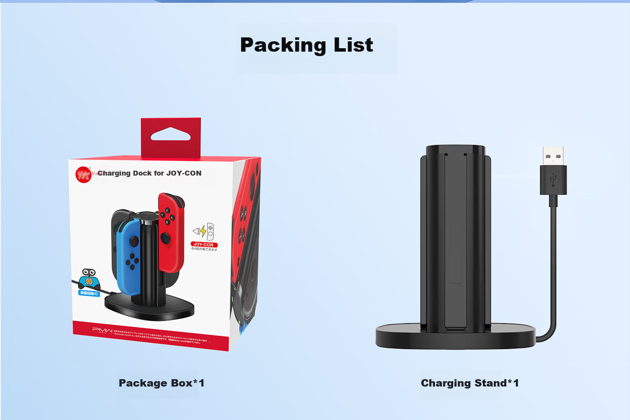 Liangzhi Compatible Charging Dock for First-Generation Joy-Con Controllers, Nintendo OLED Controller Charging Station, Four-Port Switch Charging Dock for Detachable Controllers, NS Game Accessories L372 5