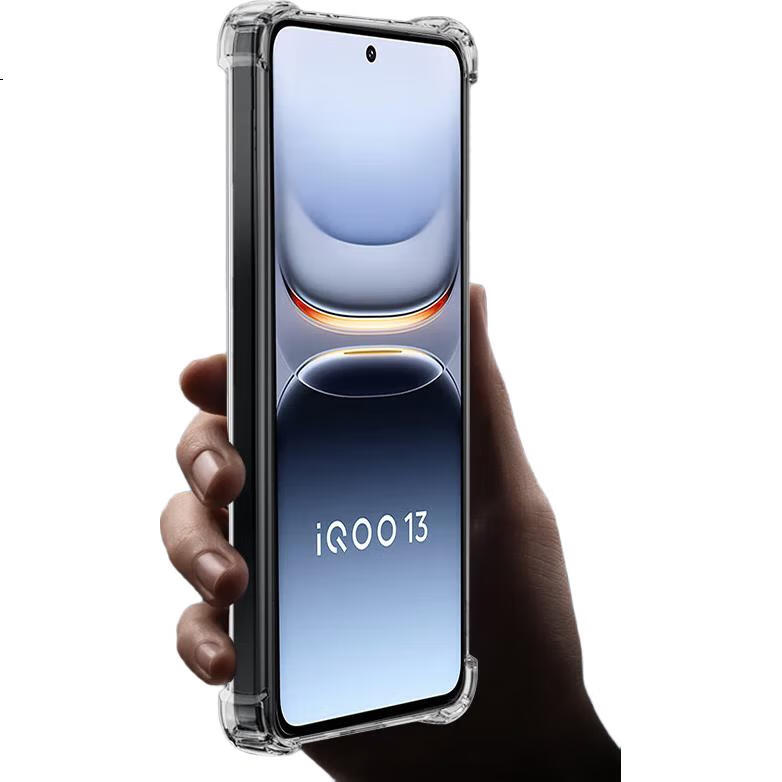 Чехол Freeson для Vivo IQOO13, прозрачный, с защитой камеры, противоударный, с углами усиленными воздушной подушкой, с ремешком, простой стиль