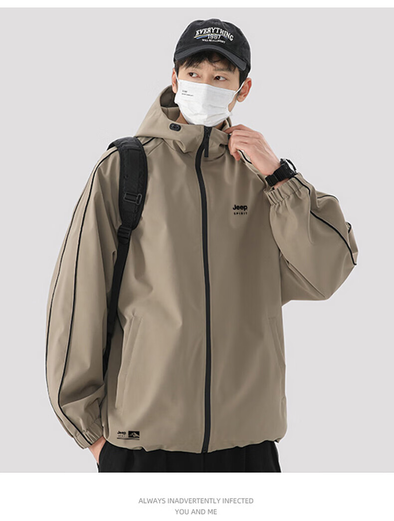 JEEP SPIRIT Men's Autumn Casual Jacket Outdoor Black M 9