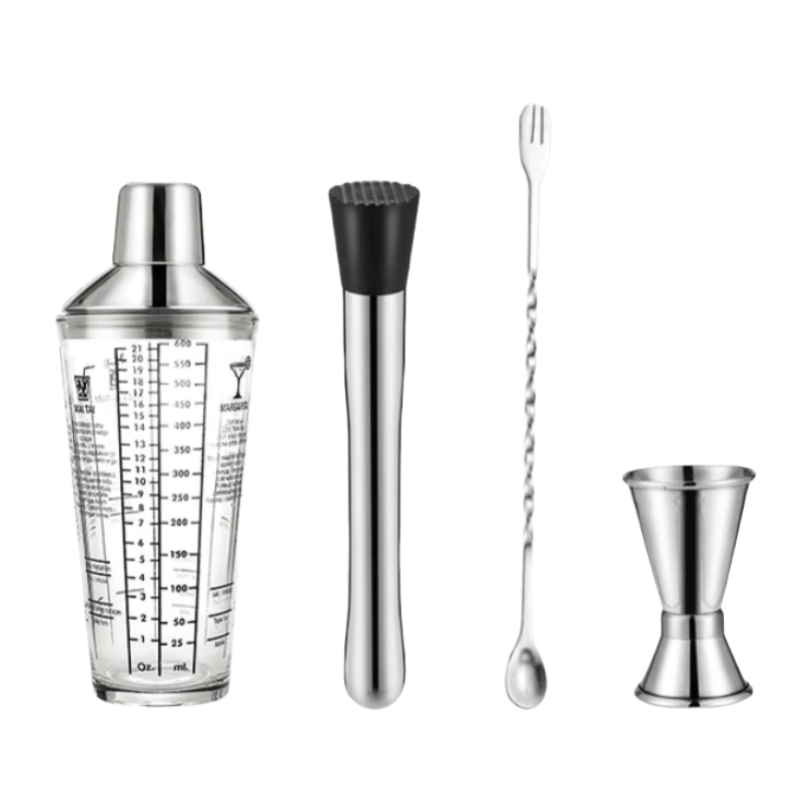 Jingmao Cocktail Shaker Set, Lemon Tea Maker Tool, Cocktail Manual Shaker, Muddler, Jigger, Shaker Bottle