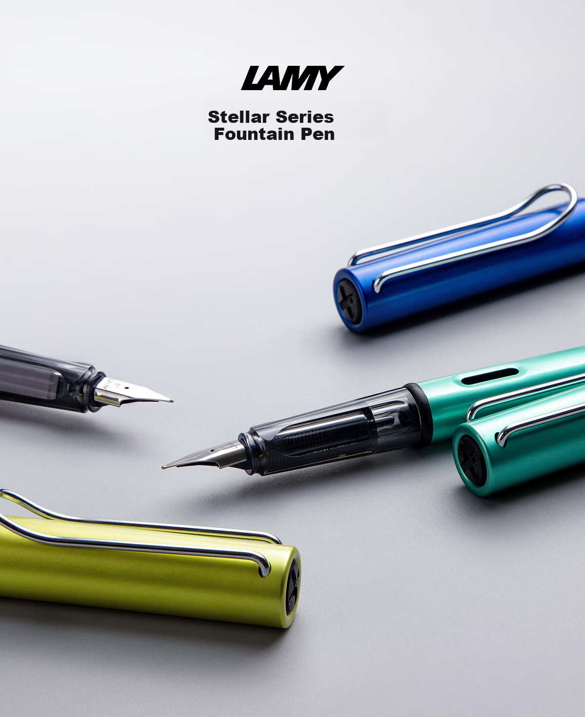 LAMY Fountain Pen, Star Series Handwriting Practice Posture-Correcting Fountain Pen, Student Stationery Office Gift, Holiday Present Corporate Bulk Purchase, Blue 28-0.5mm 2