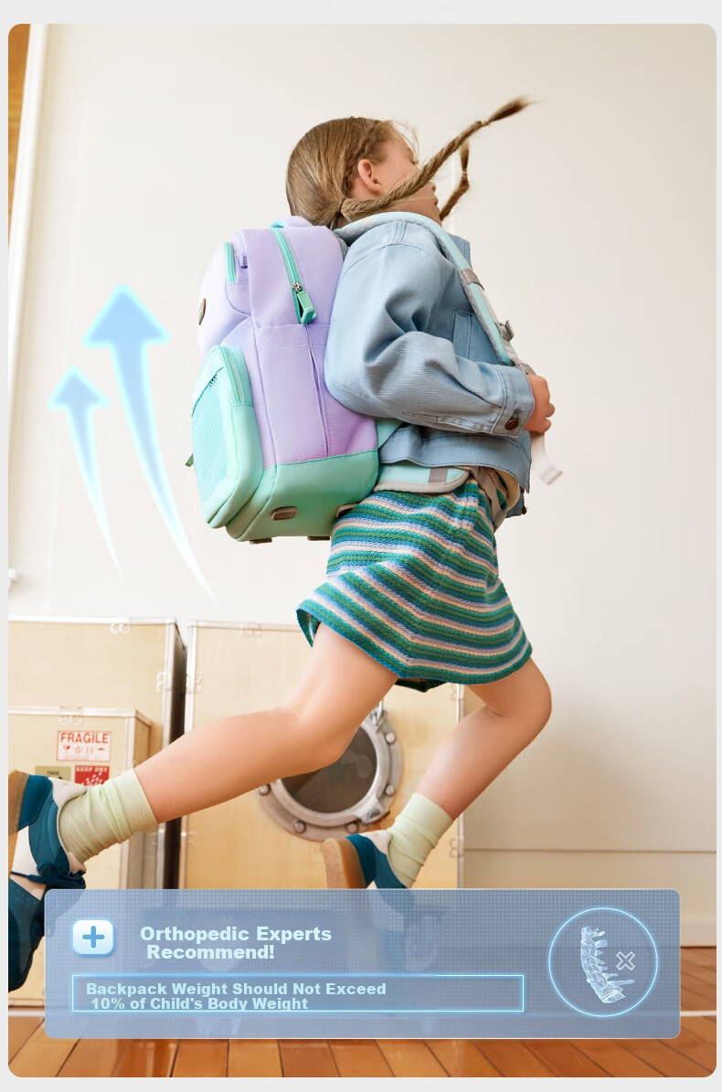 Kocotree Children's Backpack, Lightweight And Ergonomic, for Grades 3-6, Contrasting Colors, Suitable for Boys And Girls, Distant Mountain Purple, Size L 23