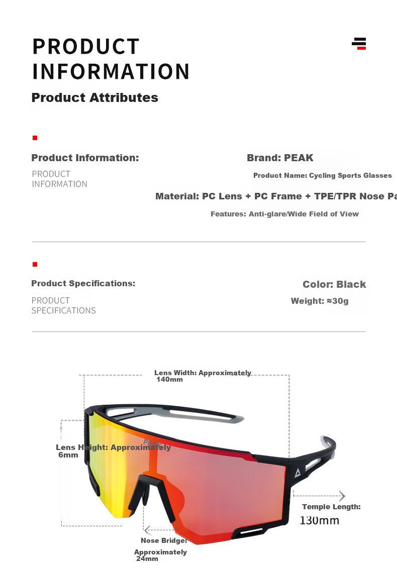 Pike Cycling Glasses for Men And Women, Nearsighted Outdoor Sports Running Sunglasses, Bicycle Windproof Sand-Proof Day And Night Dual-Use Goggles 10