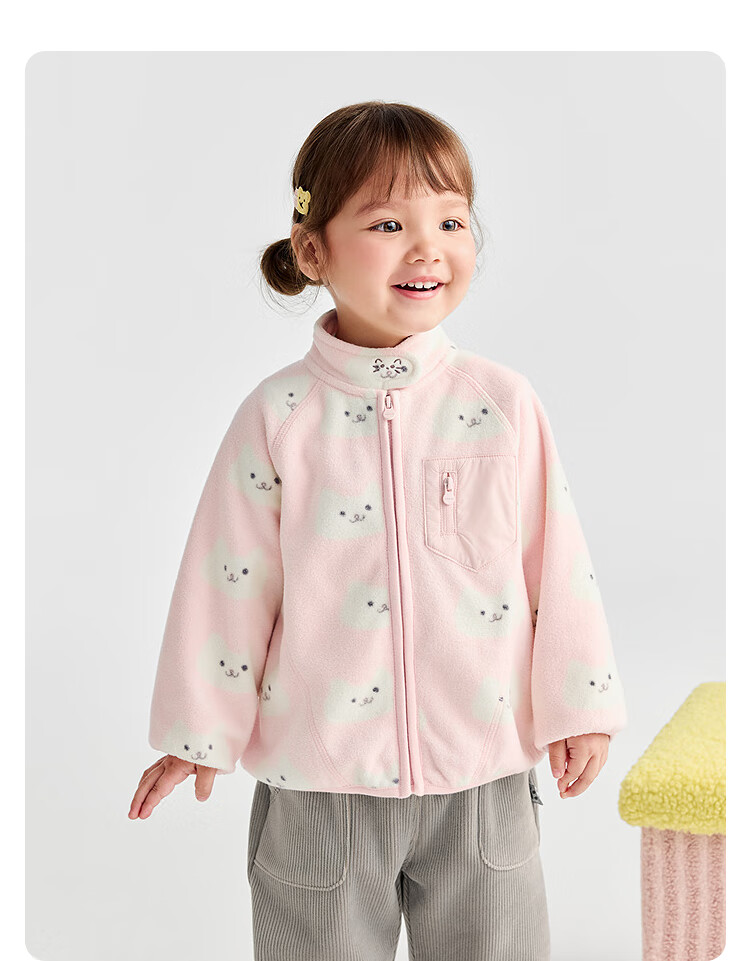 BALABALA Kids' Wear Baby Coat Boys and Girls Fleece Lined Inner Wear 2025 Autumn Winter【Same Style as in Stores】201425105202 8