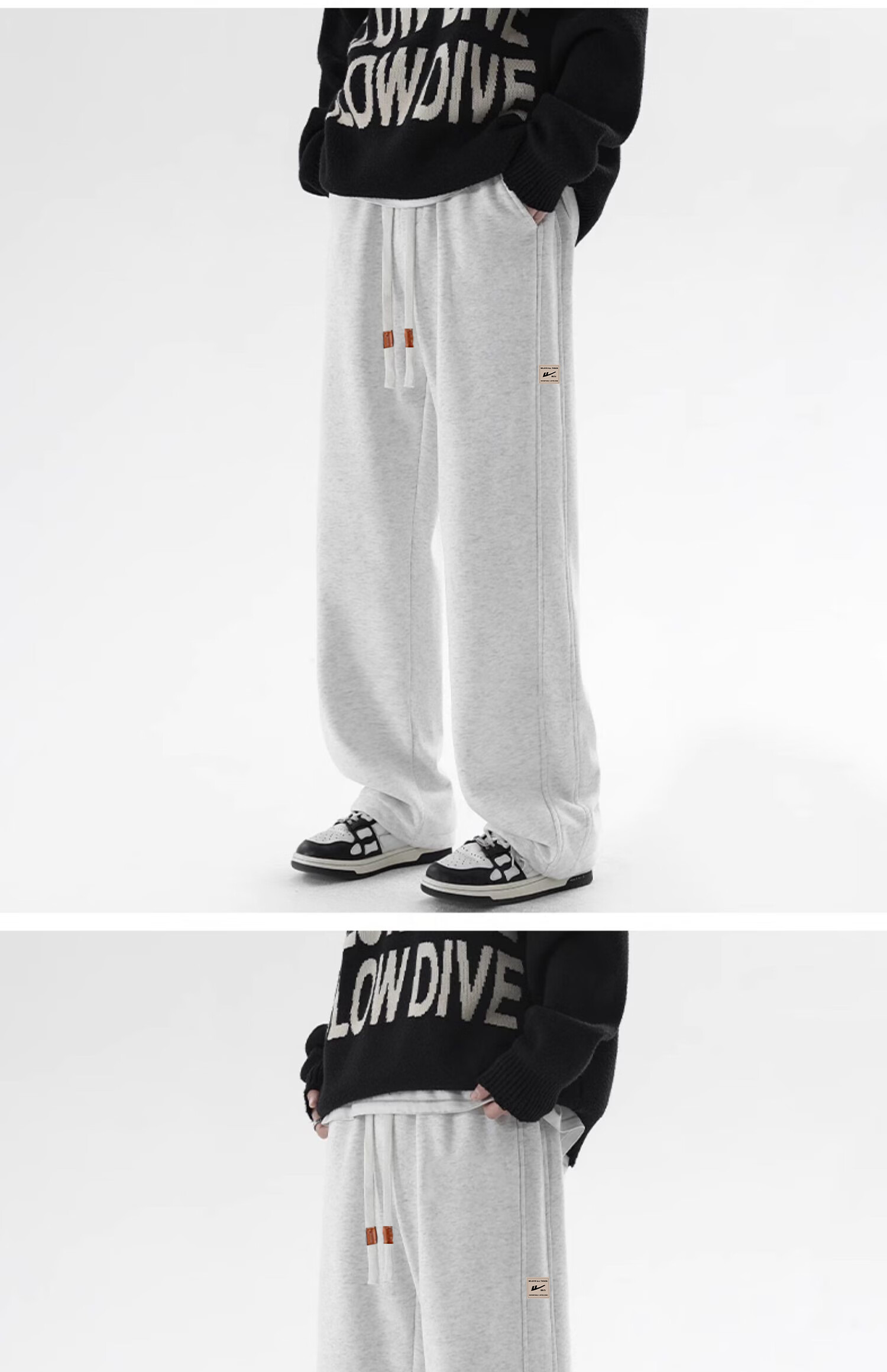 Huili Casual Pants for Men, Loose Drawstring Trousers, Spring And Autumn Wide-Leg Pants, Versatile Straight-Leg Pants, Athletic Long Pants 14