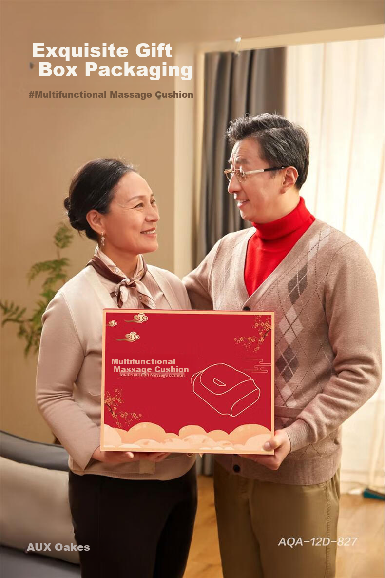 AUX Cervical Massager 12D-827 (Gift Box), Back Massager, Massage Pillow, Neck And Shoulder Massager, Birthday Gift 1