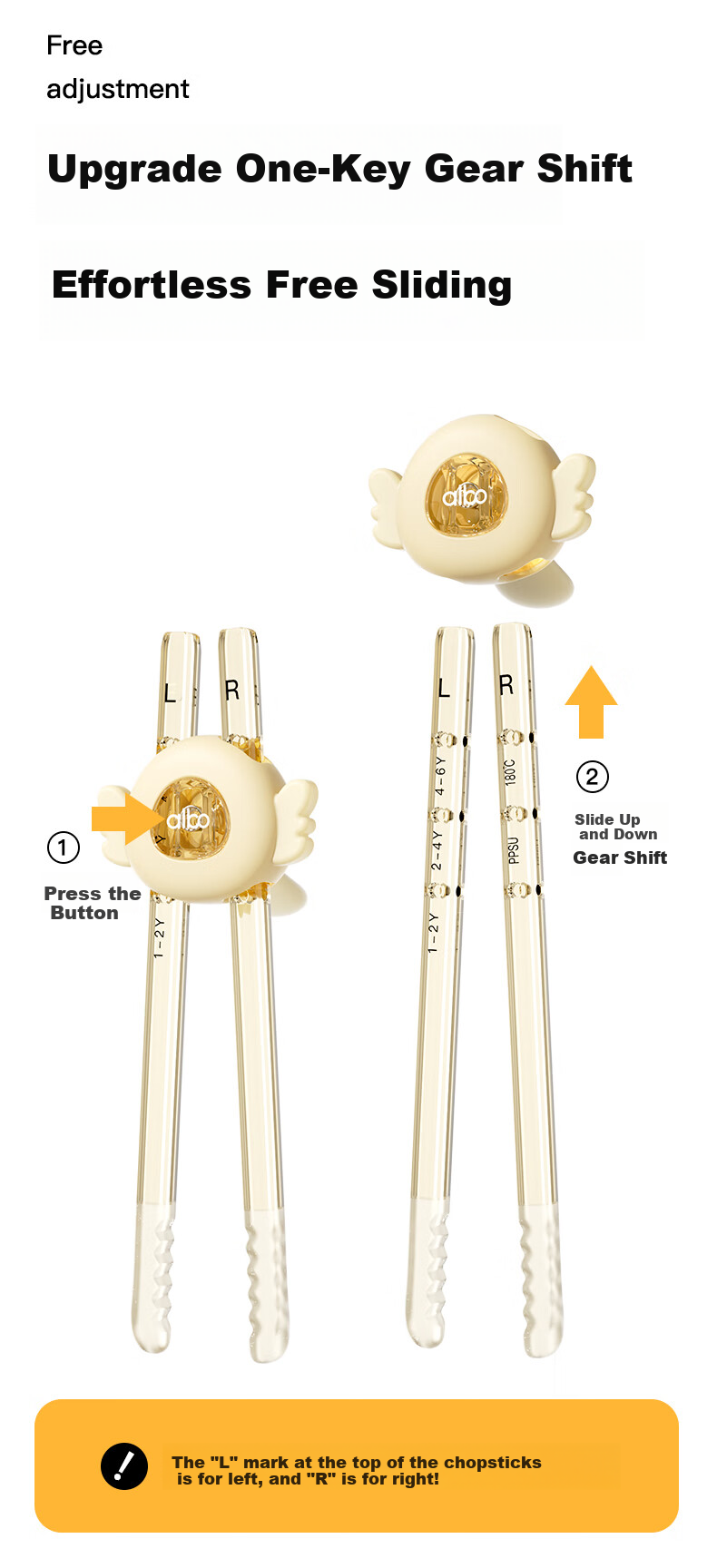 Albo Children's Chopsticks Training Set for Ages 2-3 Tiger Mouth Learning Chopsticks Stage 2 PPSU Baby Home Children's Tableware 6