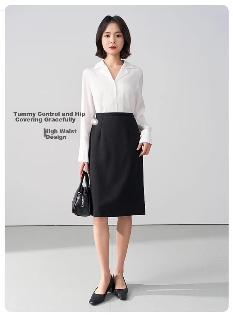 Bodexiaojie Black Interview Skirt, Women's Short Skirt, Professional Pencil Skirt, Formal Bodycon Skirt, Suit Skirt 1