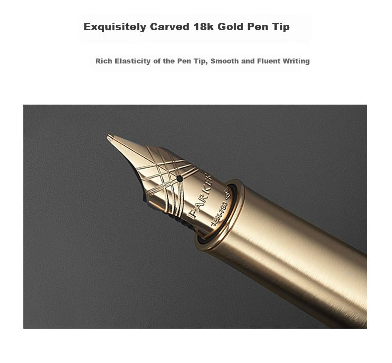 PARKER High-End Fountain Pen, Luxury Business Gift, Light Luxury Present, Zhuoer Steel Rod Gold Clip Ink Pen, Ink Gift Box, Mid-Autumn Festival Gift for Friends, Baitiao Discount 8