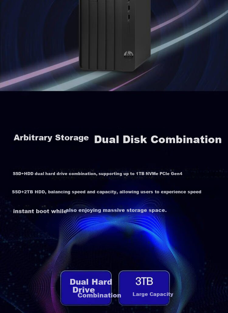 HP Desktop Computer 288G9 E Commercial Office High-Performance Desktop PC (I7-14700, 32GB RAM, 512GB SSD + 2TB HDD, WiFi) Customized 6