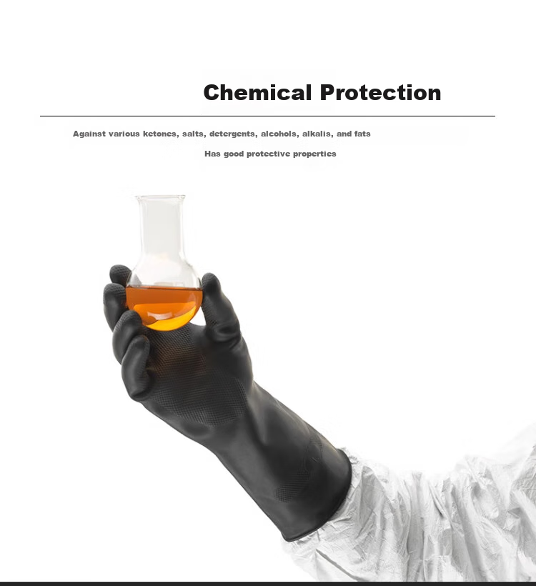 Ansell Latex Gloves, Acid And Alkali Resistant, Corrosion-Proof, Thickened, Chemical-Resistant, Oil-Resistant, Industrial Protective Gloves, 87-118 (1 Pair), M 7