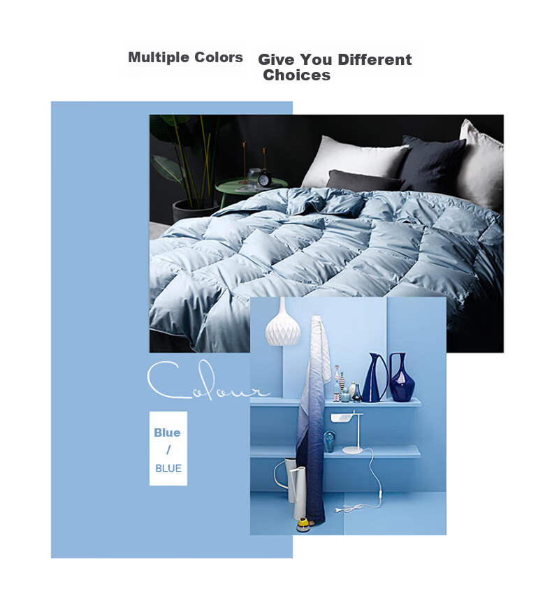 Sinuoman High-Quality 100% Imported 95% White Goose Down Duvet Insert, Comforter for Air Conditioning And Heating, 2.2*2.4m, 320g Filling, Gray 20