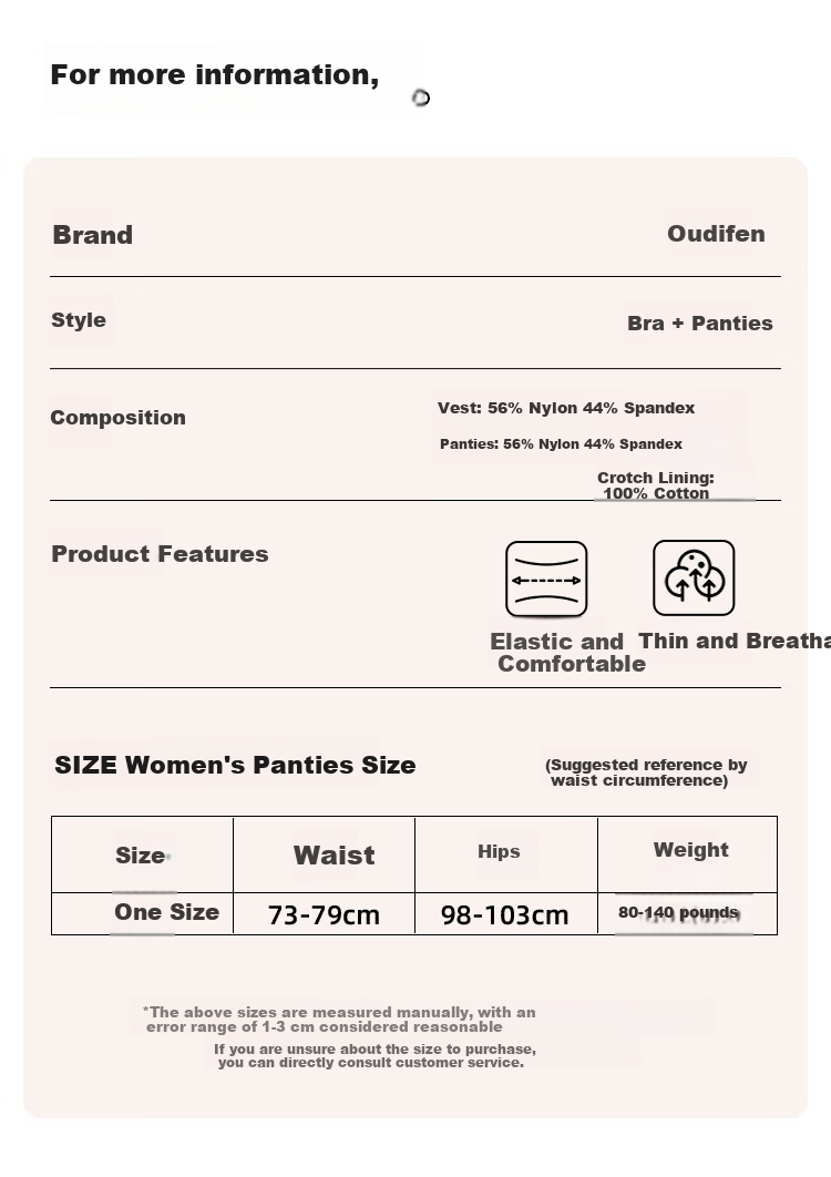Ordifen Women's Lingerie Gift Set, One-Size Invisible Seamless Push-Up Wireless Thin Bra Set, Gift, Gray 7