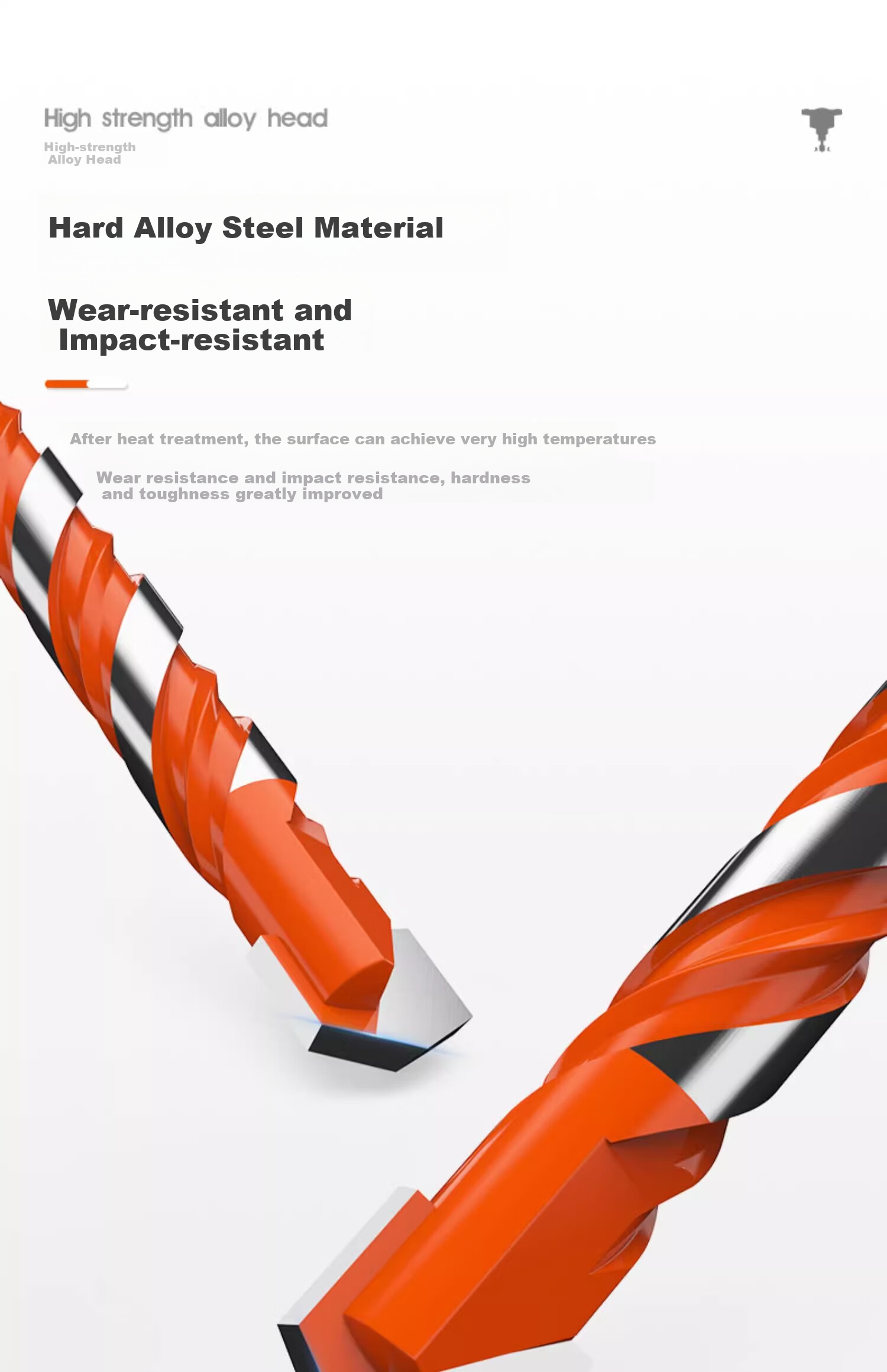 HUHAO Ceramic Tile Drill Bit, Glass Concrete Cement Alloy Triangular Drill Set, Handheld Drill for Wall Drilling, 6mm Bawang Drill 5