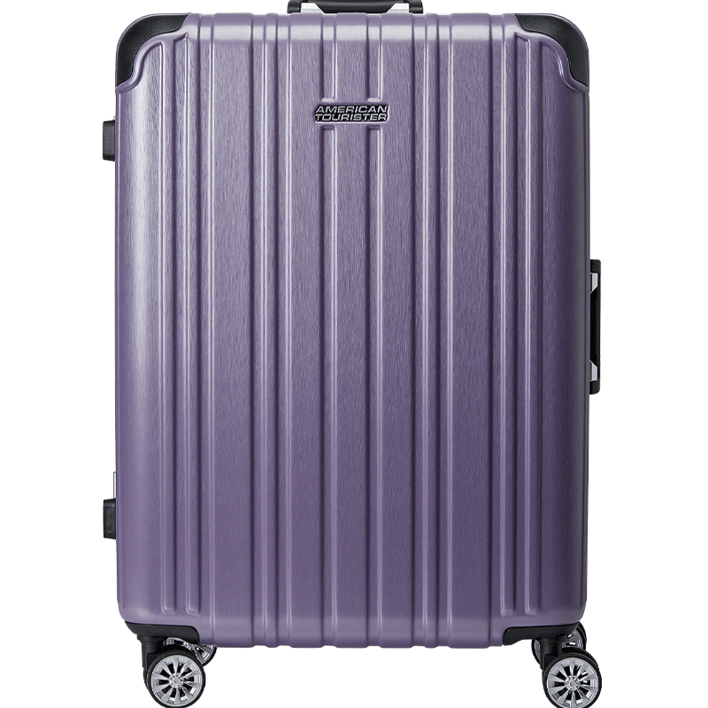 AMERICAN TOURISTER Luggage, 20-Inch Thickened Aluminum Frame Suitcase, Business Travel Case, Crush-Resistant Student Password Lock Box, TV3 Deep Purple Color