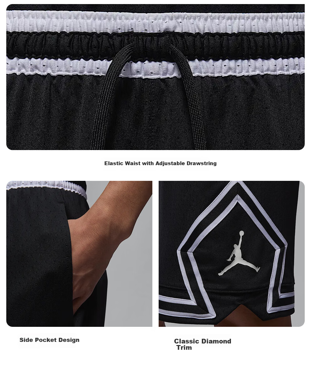 Jordan Men's Air Jordan Breathable Mesh Dri-FIT Quick-Dry Shorts Sports Shorts HF9911-100 White And Black XL 5