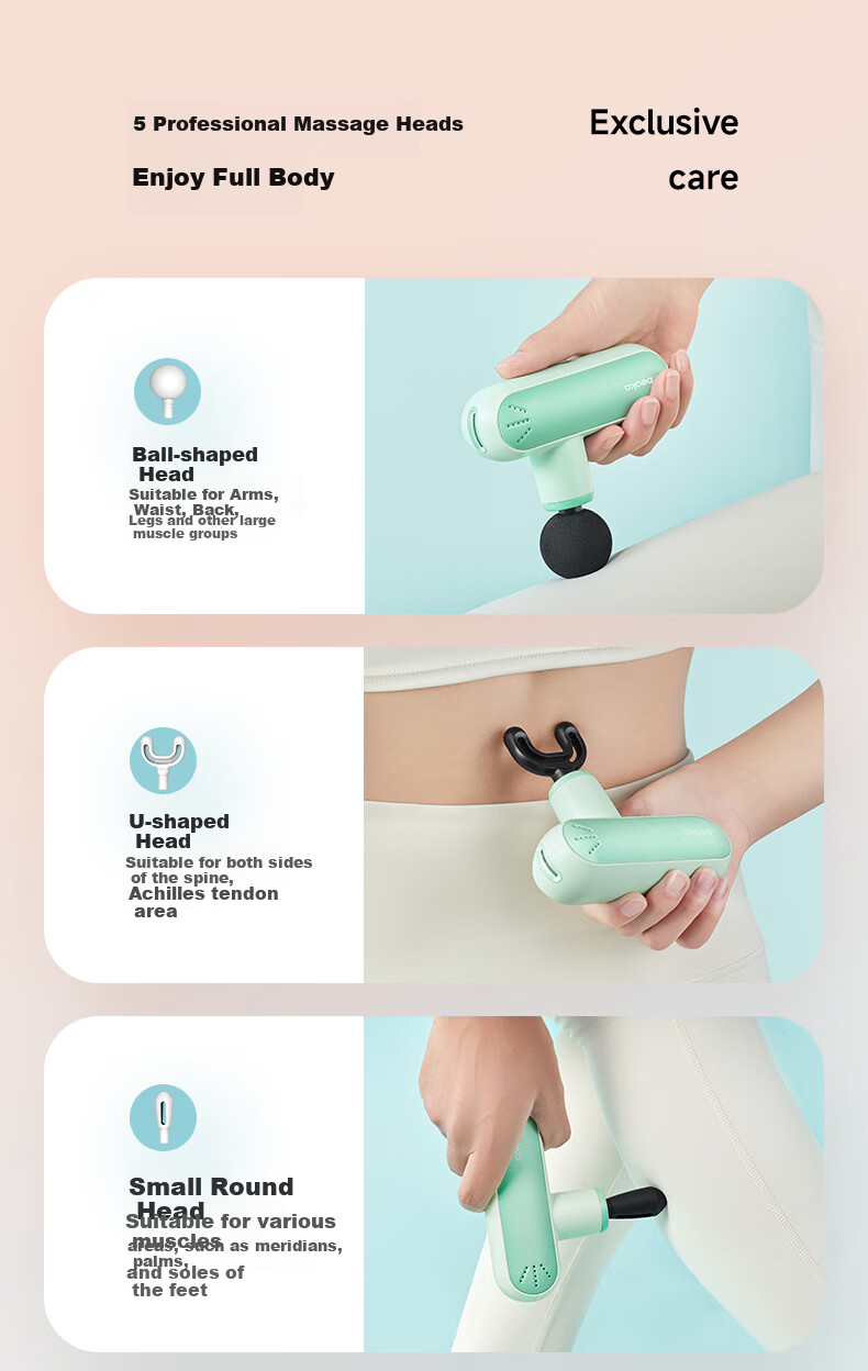 Beiyikang Ultra Mini Lightweight Massage Device Portable Full Body Shoulder Neck Waist Back Muscle Relaxation Fascia Gun Gift for Men Women Parents HA1-Dawn White 12