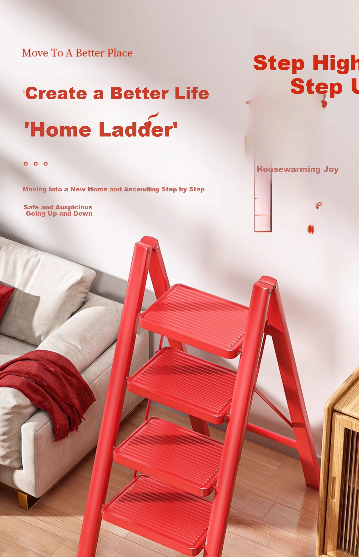 SHULIANG Ladder, Foldable Thickened A-Frame Ladder, Indoor Small Ladder Stool, Housewarming Step-By Ladder, Home Use Ladder 1