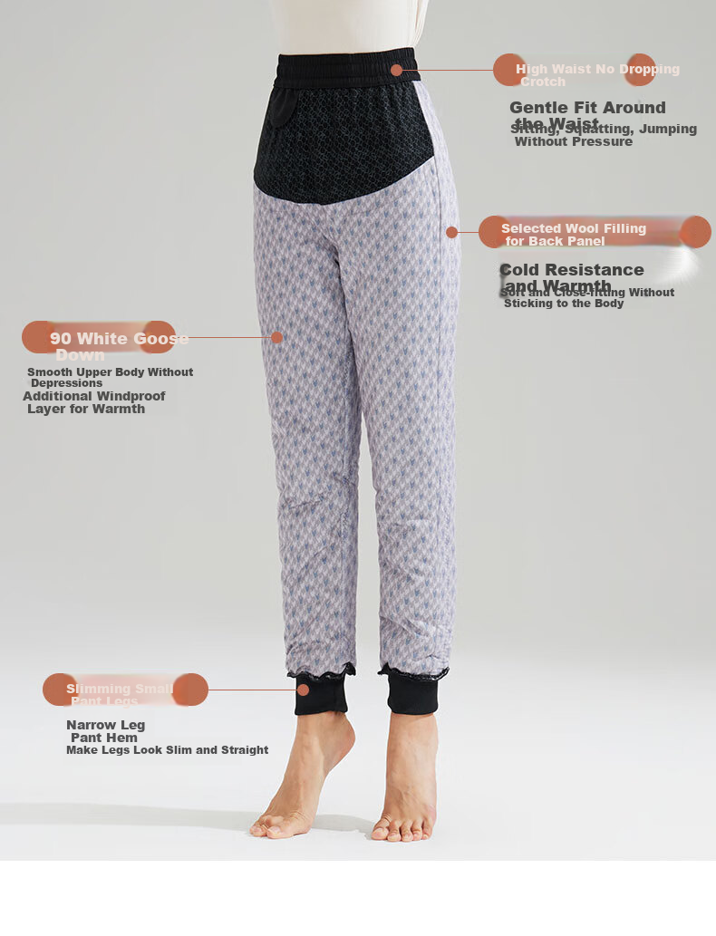 Xiongmaoxiangban down Pants for Men And Women, Outdoor Wear, Winter New Style, Thickened Goose Down Wool Cotton Pants, Northeast -30°C Warm Trousers 6