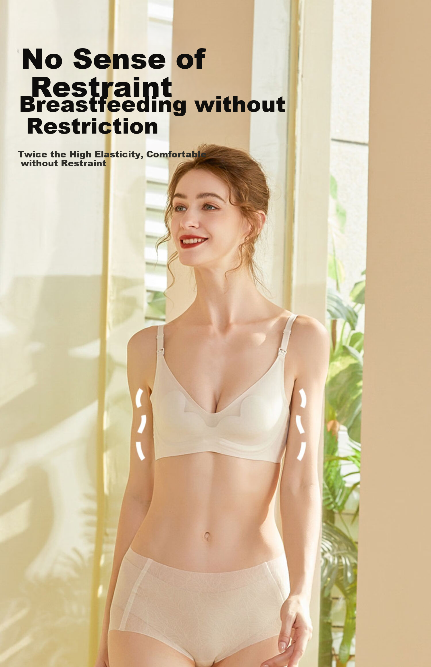 JOYNCLEON Nursing Bra, Summer Thin Style, for Pregnant Women, Postpartum Breastfeeding, Push-Up Bra, White, L, Jwx53898 21
